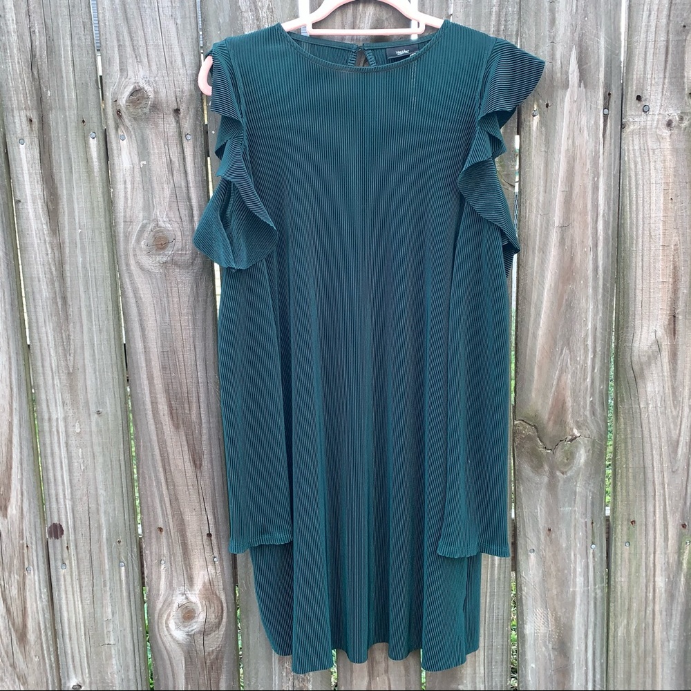 Massimo Emerald Green Cold Shoulder Dress